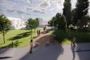 An artist's impression of how the 'pocket park' will look