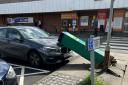 Damage caused to a BMW after a car park pay and display ticket machine landed on its bonnet