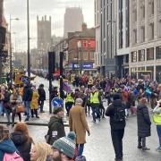 Halton teachers join hundreds in street rally through Liverpool