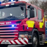 Firefighters attended a blaze where a motorbike was on fire