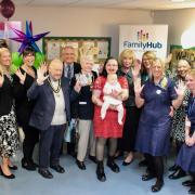 Families, councillors and staff at the launch of the Runcorn family hubs