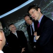 Weaver Vale MP Graham Evans with Greg Clark, minister of state for universities, science and cities DGXG260215