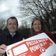 Shadow Transport Secretary Michael Dugher and Julia Tickridge, Labour's general election candidate for Weaver Vale