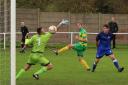 Action from Runcorn Linnets win at Squires Gate . Pictures: James Eastup