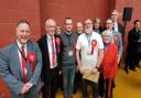 Mike Ryan (white shirt) with Labour backers.