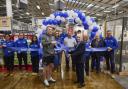 Vikings star Joe Edge and Mayor of Halton Val Hill open the new Wickes store in Widnes