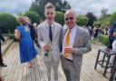 Connor Morris (left) is completing a walking fundraiser for this grandad (right)