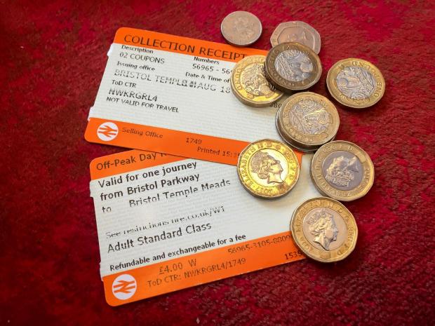 Runcorn and Widnes World: Train tickets and coins. Credit: PA