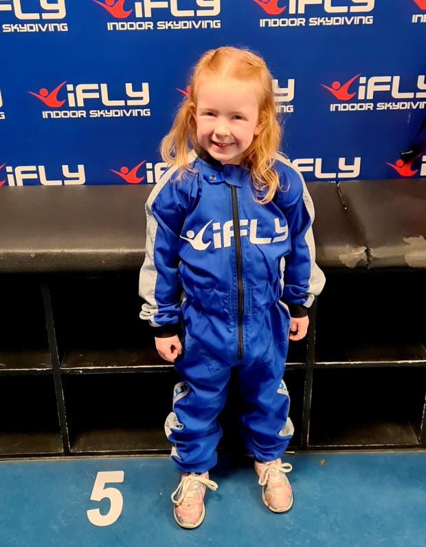 Runcorn and Widnes World: Daredevil toddler Violet Pedder has completed her first indoor skydive