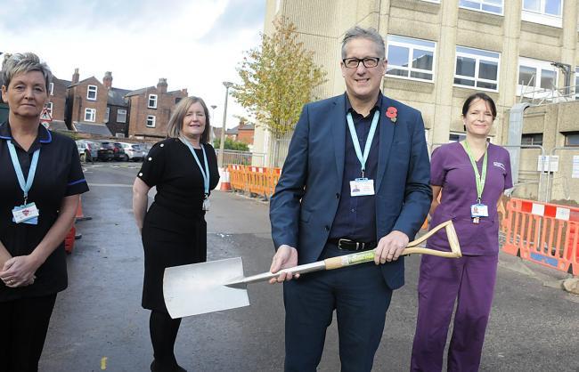 Professor Simon Constable, chief executive of Warrington Hospital, at the ground breaking ceremony as work begins on an expansion of the emergency department