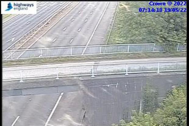 The M56 was closed in both directions for several hours on Thursday morning