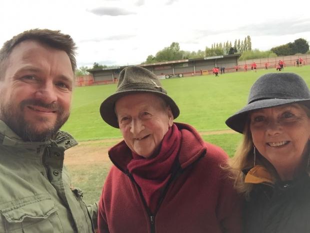 Runcorn and Widnes World: Grandad George with grandson Antony Lea and daughter Judy Lea watching the football