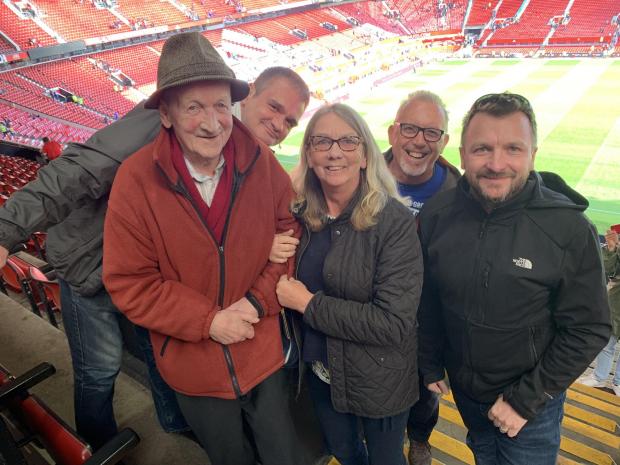 Runcorn and Widnes World: Grandad George and family on a visit to Old Trafford
