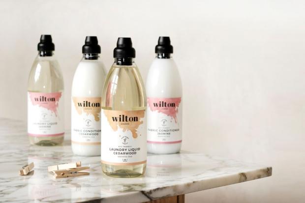 Wilton London's eco-friendly range of laundry liquid and fabric conditioners come in two scents, Jasmine and Cedarwood