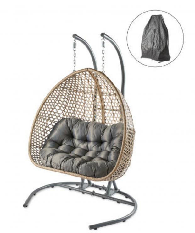 Runcorn and Widnes World: Large Hanging Egg Chair with Cover. (Aldi)