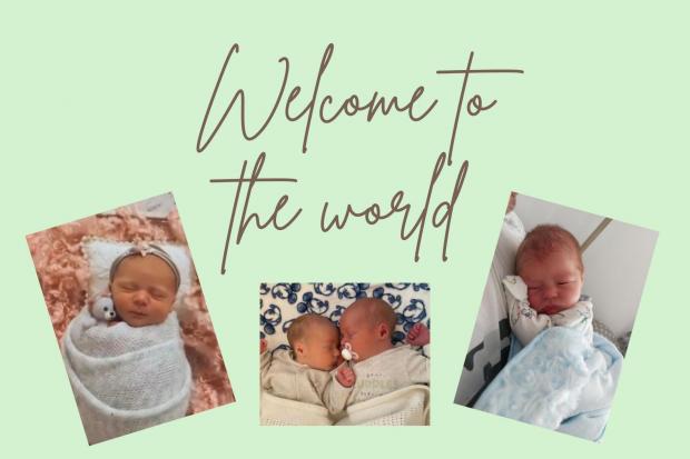 Matilda Mae Woods, from Culcheth, born in January (left), Henry James Tickle and Charlie Jacob Tickle from Westbrook, born in February (centre) and James Etchells from Latchford, born in April (right)