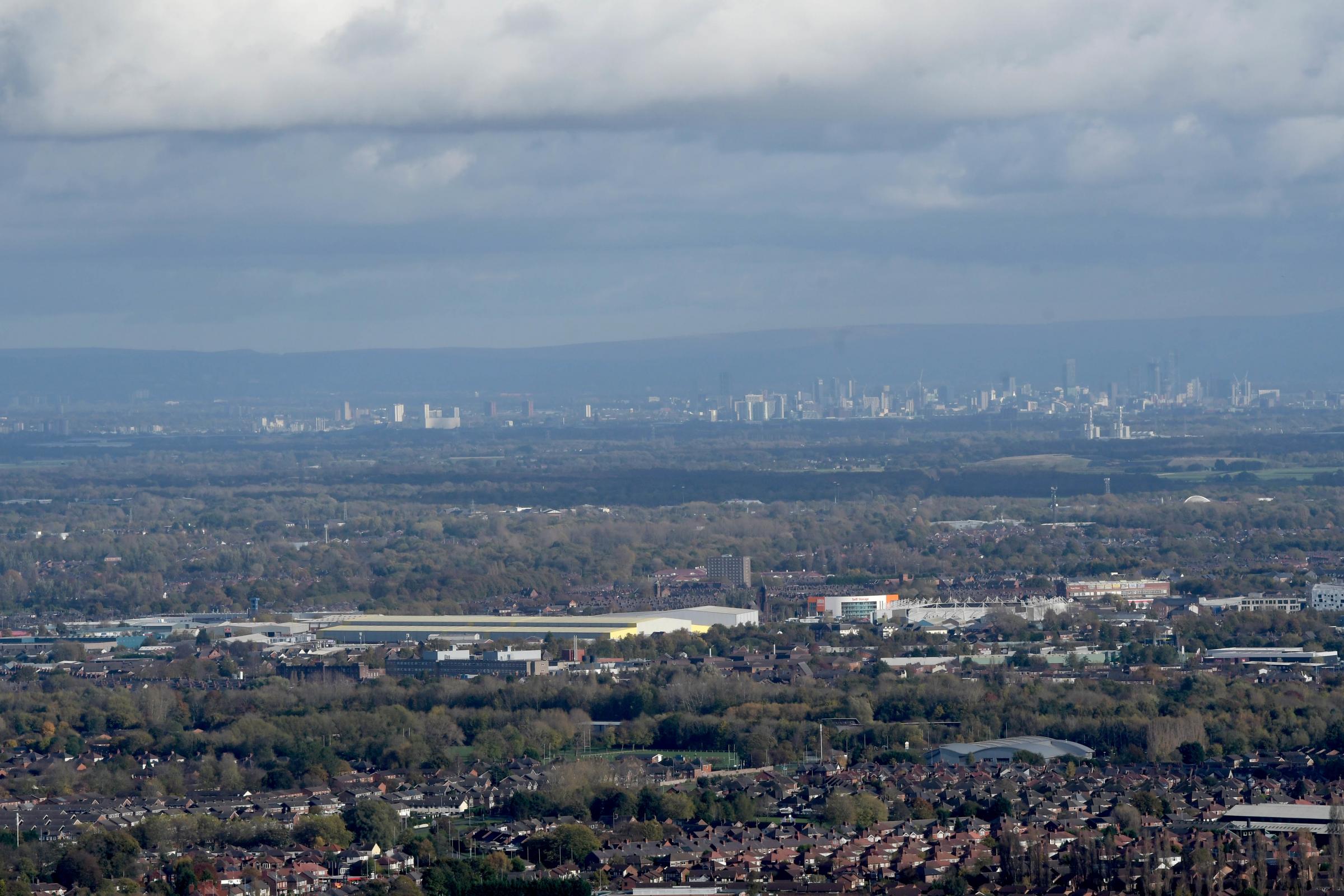 The Manchester skyline from the top of Fiddlers Ferry power station. Pictures: Dave Gillespie