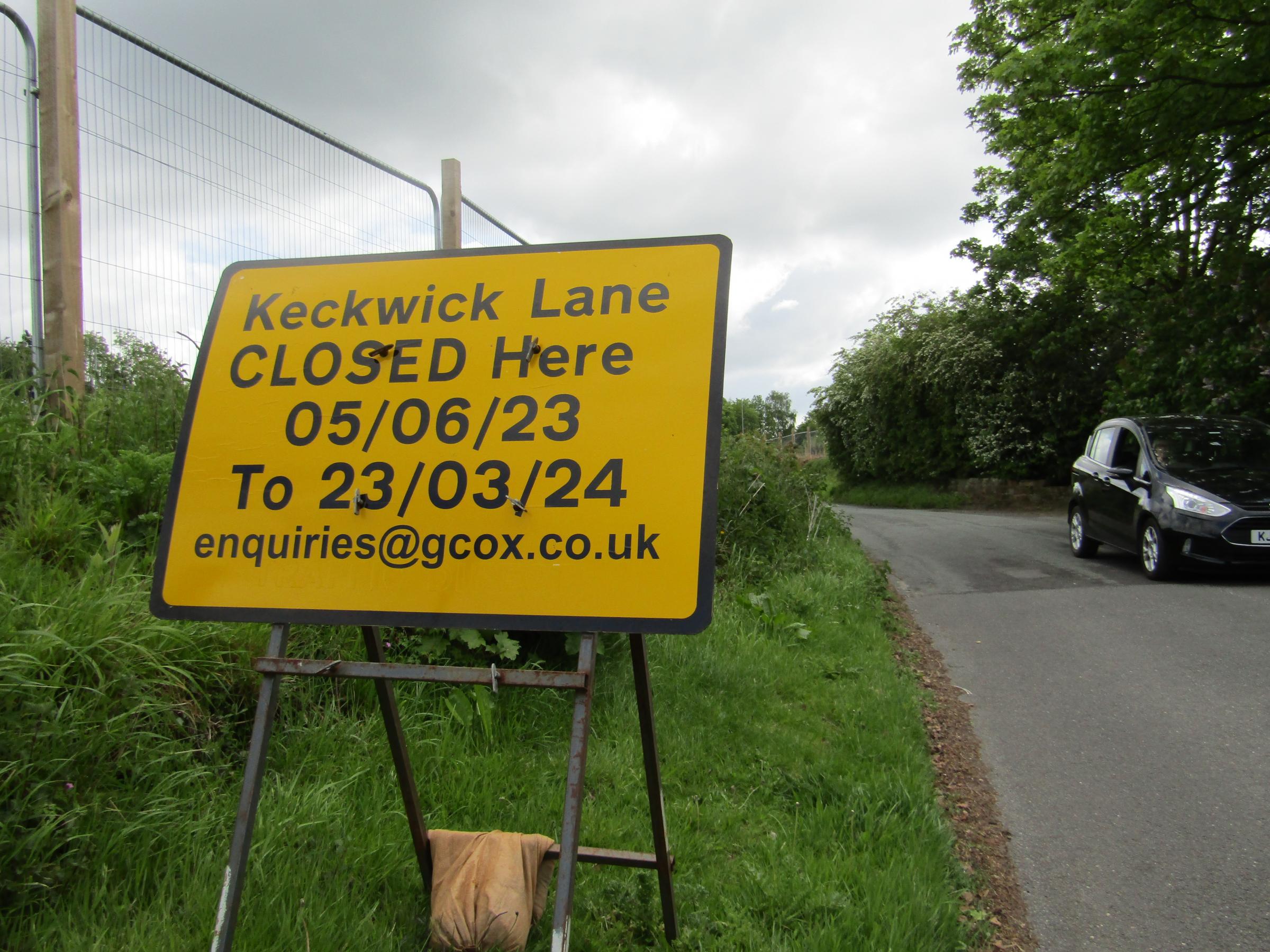 Keckwick Lane is also due to be closed