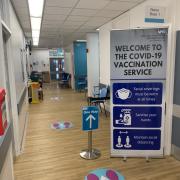 The coronavirus vaccination centre at Warrington Hospital