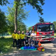Widnes firefighters save three swans from Widnes park