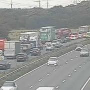 The M56 is facing delays and disruption due to a multi vehicle collision