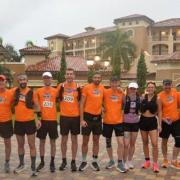 Graeme Saunders, second from the right, ran 100km over four days