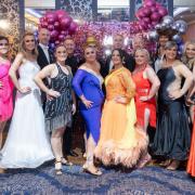 The Stick ‘n’ Step volunteer dancers and their partners at Thornton Hall