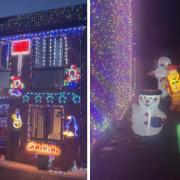 This Runcorn home has hundreds of Christmas lights and even a snow machine