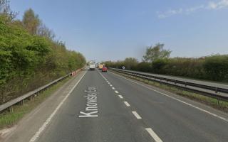 There has been a crash on the A5300 Knowsley Expressway